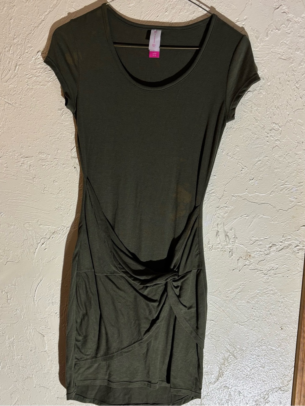 Olive Green Knot-Detail Women’s dress